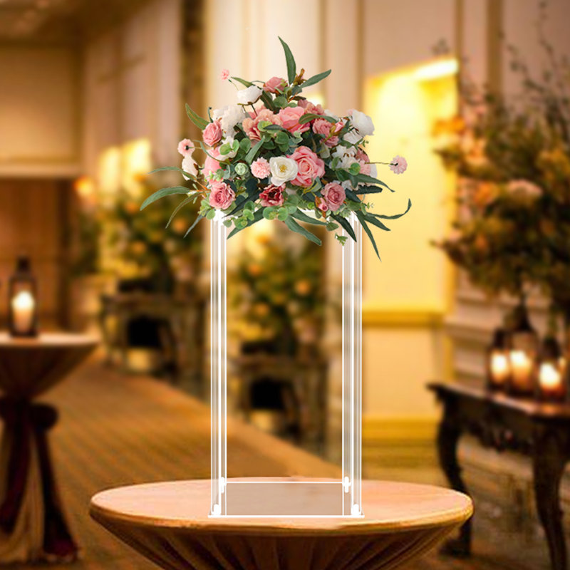 Acrylic high quality Centerpiece Flower Stand With Pillars